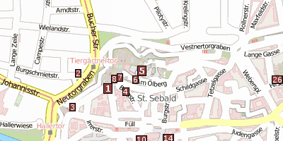 Stadtplan Nürnberger Burg Nürnberg